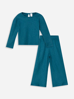 Bisiklet Yaka Basic K?z ?ocuk Ti??rt ve Pantolon 2li