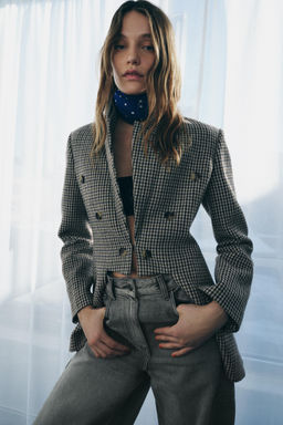 ASYMMETRIC CHECK BLAZER WITH WOOL ZW COLLECTION LIMITED EDITION - Zara фото 11