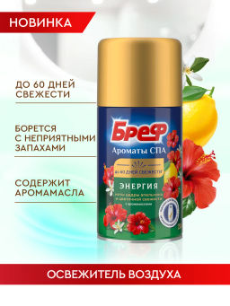 БРЕФ БРЕФ освежитель воздуха 250мл сух. распыление Ароматы СПА Энергия