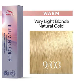 Illumina Color 9/03 Очень светлый блонд натуральный золотистый, Wella Professionals