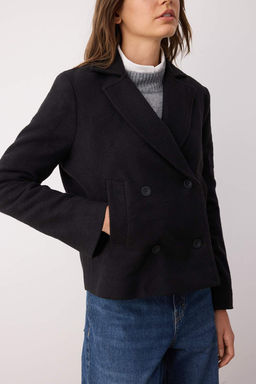 Trendyolmilla Siyah Regular K?sa Ceket Kaban TWOAW25KB00110  фото 3