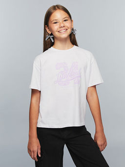 Bisiklet Yaka ?stanbul Bask?l? K?z ?ocuk Ti??rt