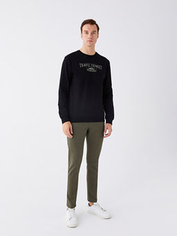 Bisiklet Yaka Uzun Kollu Bask?l? Erkek Sweatshirt - Waikiki фото 3