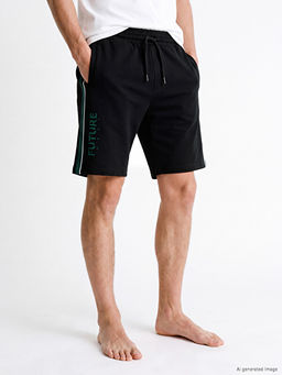 Regular Fit Bask?l? Erkek ?ort