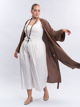 Кардиган льняной длинный TKA04052BEG18