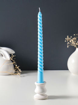 Цена за 3 шт. Свеча витая 25 см, 57 гр, 5 ч, цв. пастельно-голубой