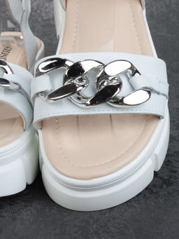 08-PED129-1 WHITE Босоножки женские (натуральная кожа)