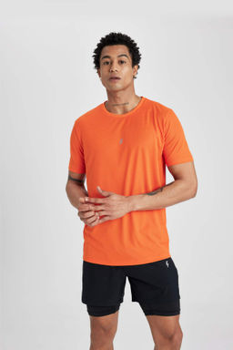 DeFactoFit Slim Fit Dar Kesim Bisiklet Yaka Bask?l? K?sa Kollu Sporcu Tisort  фото 9