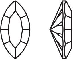 PRECIOSA 435-14-615 страз Crystal 10 х 5 мм стекло 12 шт белый (crystal)