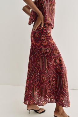 FALDA MIDI BORDADOS PERFORADOS / Multicolor - Zara фото 4