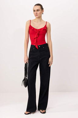 Ekru Ask?l? F?rf?rl? Fitted/Vucuda Oturan Orme Bluz TWOSS25BZ00601 - Trendyolmilla фото 10