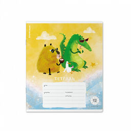 Цена за 10 шт. Тетрадь школьная ученическая ErichKrause Capybara Travel, 12 листов, клетка, выборочный УФ-лак+конгрев (в плёнке по 10 шт.)_MIX-PACK  фото 7