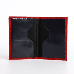 Обложка для паспорта, искусственная кожа, с тиснением, красная