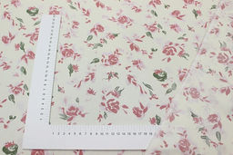 Штапель Пастельные розы на молочном, ш.1.45м, вискоза-100%, 100гр/м.кв - Купава фото 2