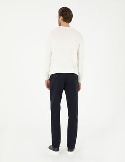 Lacivert Slim Fit Basic Kanvas Pantolon