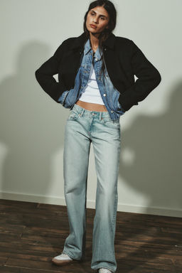 JEANS TRF WIDE LEG TIRO BAJO / Azul lavado
