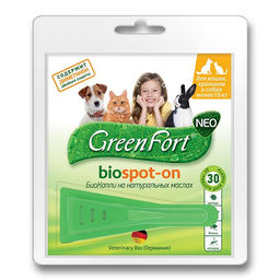 Капли ГринФорт БИО НЕО д/к,кроликов и д/с до 10кг/G201/Неотерика/60 шт.кор/