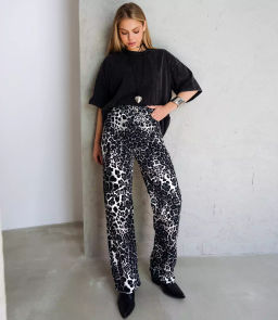 Джинсы #БШ2184, чёрный,белый