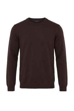 Kahverengi Regular/Normal Kesim Bisiklet Yaka Yumu_ak Tu_e Basic Triko Kazak TMNAW27KZ00002