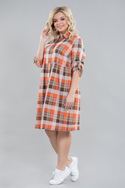 Платье 1175 рыжая клетка - Novita фото 3