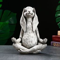 Фигура - подставка для мелочей «Заяц с лотосом», 20×16×43 см, античный