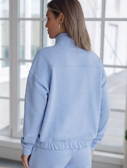 Бомбер среднего объема на молнии из петельчатого футера двухнитки с эластаном - Vilatte фото 4