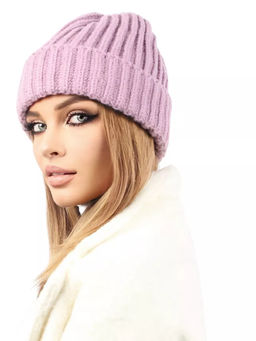 Объемная вязаная шапка бини с отворотом - Pretty mania фото 9