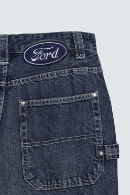 RELAXED FIT JEANS WITH FORD PATCH - Zara фото 11
