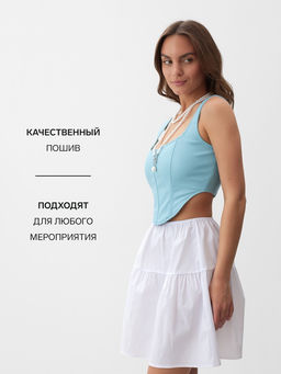 Корсет женский кожаный MIST, размер 46 (L), голубой