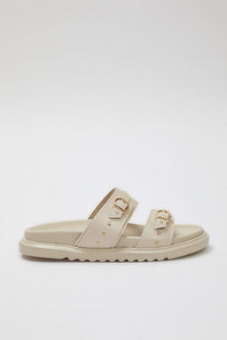 Trendyolmilla Shoes Krem Trok Islemeli Toka Detayl? Cift Bantl? Kad?n Terlik TAKSS25TE00037  фото 5