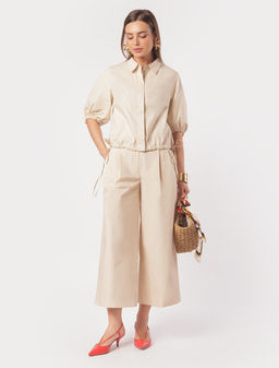 Блузка Vilatte из поплина светло-бежевый  фото 5