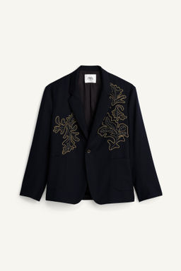 BLAZER RELAXED FIT BORDADOS CONTRASTE / Azul - Zara фото 5