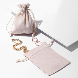 Цена за 50 шт. Мешочек подарочный Лён 10 х 12, цвет бежевый - Simaland фото 2