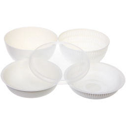 Дуршлаг пластиковый "Фаттория" 24*12см двойной с чашей и крышкой 4предмета