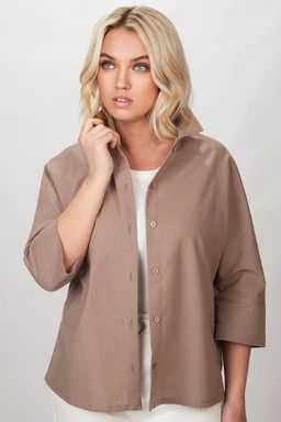 Блузка Лён 4280/06/Мокко