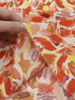 Штапель Яркий кураж цв.красный, ш.1.45м, вискоза-100%, 90гр/м.кв - Купава фото 13