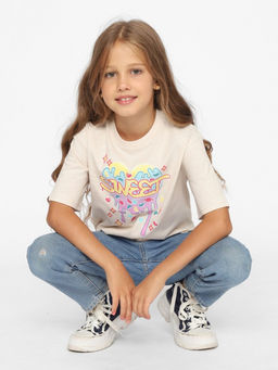 CRB wear/CWKG 63731-13-389 Футболка для девочки,бежевый меланж/Ex.Cherubino  фото 5