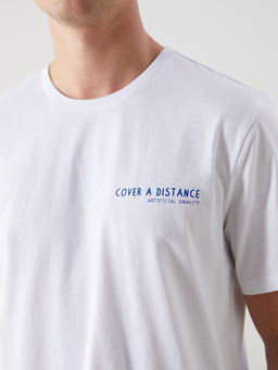 Bisiklet Yaka K?sa Kollu Bask?l? Penye Erkek Ti??rt