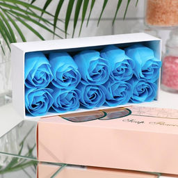 Мыльные розы, синие, набор 10 шт. - SB BEAUTY фото 2