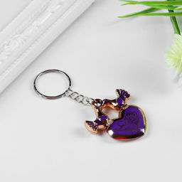 Цена за 12 шт. Брелок для ключей на кольце Голубки на сердце, пластик под металл, 3?3.7 см, МИКС - Simaland фото 3