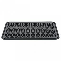 Сушилка-поднос настольная для посуды пластмассовая 43х31х3,5см, с решеткой для сушки, антрацит-серый (Россия)