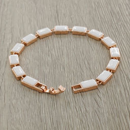 Браслет Канти из белой керамики покрытие под золото - Agat77 фото 3