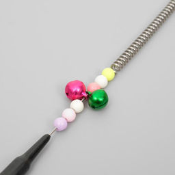 Дразнилка пуховая с 2 металлическими бубенчиками и двойной ручкой (жёсткая/гибкая), 57 см, микс цвет - Пижон фото 3