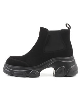 01-H23B-40B BLACK Ботинки демисезонные женские (натуральная замша, байка)
