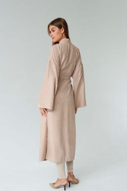 Кимоно длинное бежевое в горох - Martichelli фото 16