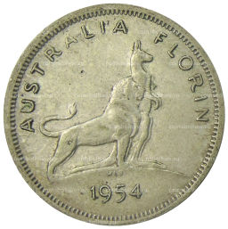 1 флорин (2 шиллинга) 1954 года Австралия  Королевский визит Елизаветы II