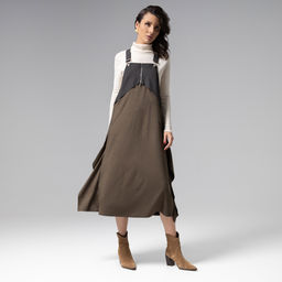 Сарафан из мягкой замши, Ушла красиво (dark green) - Charutti фото 6