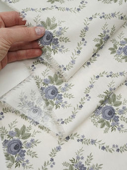 Сатин Цветочный импульс, ш.2.35м, хлопок-100%, 110гр/м.кв - Купава фото 9