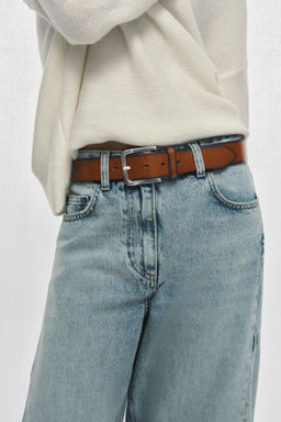 100% WASHED EFFECT LEATHER BELT - Zara фото 6