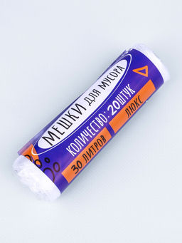 Цена за 4 шт. Мешки для мусора, 30 л, 50×60 см, 5 мкм, ПНД, 20 шт, прозрачные